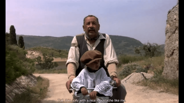 ニューシネマパラダイスの一コマ　おじさんと少年